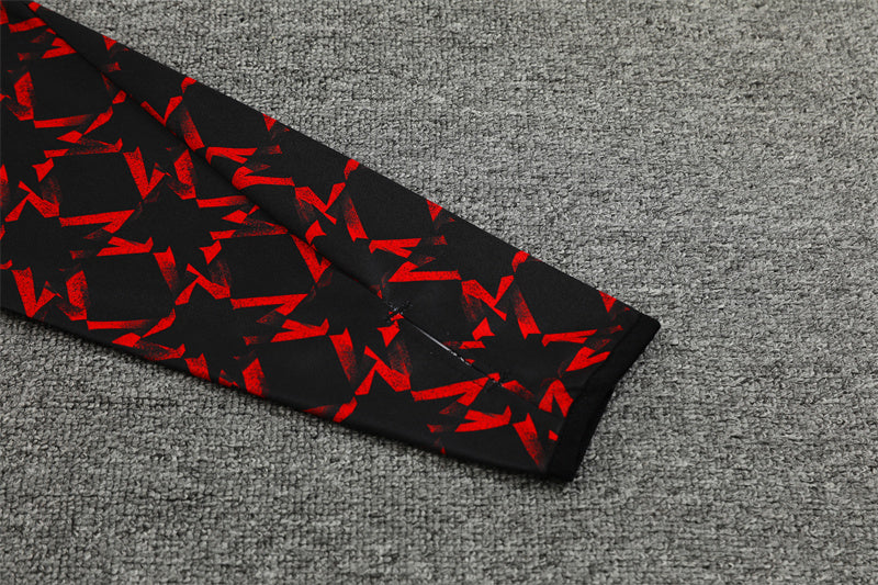 Buzo Completo Manchester United Negro Rojo Detalles