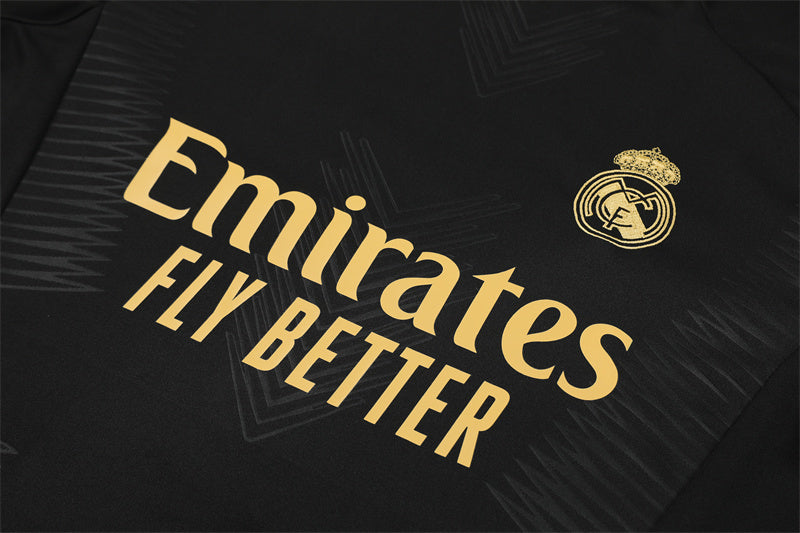 Buzo Completo Real Madrid Negro Diseño Dorado