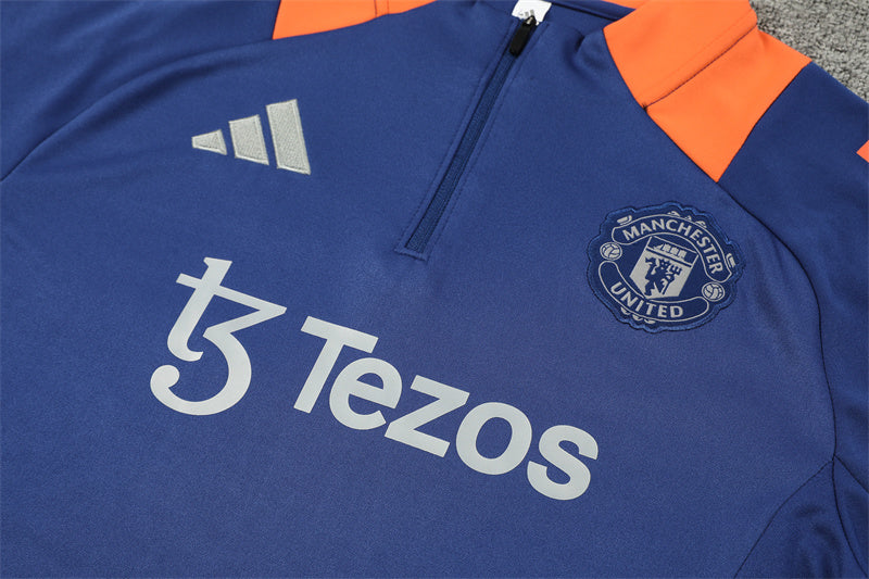 Buzo Completo Manchester United Azul Naranjo