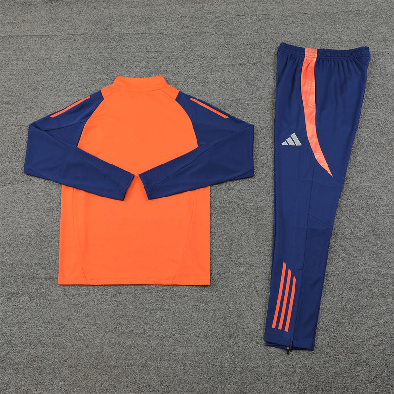 Buzo Completo Manchester United Naranja Azul