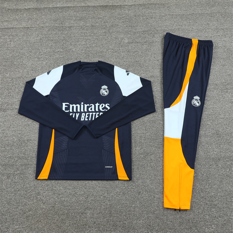 Buzo Completo Real Madrid Azul Diseño Blanco