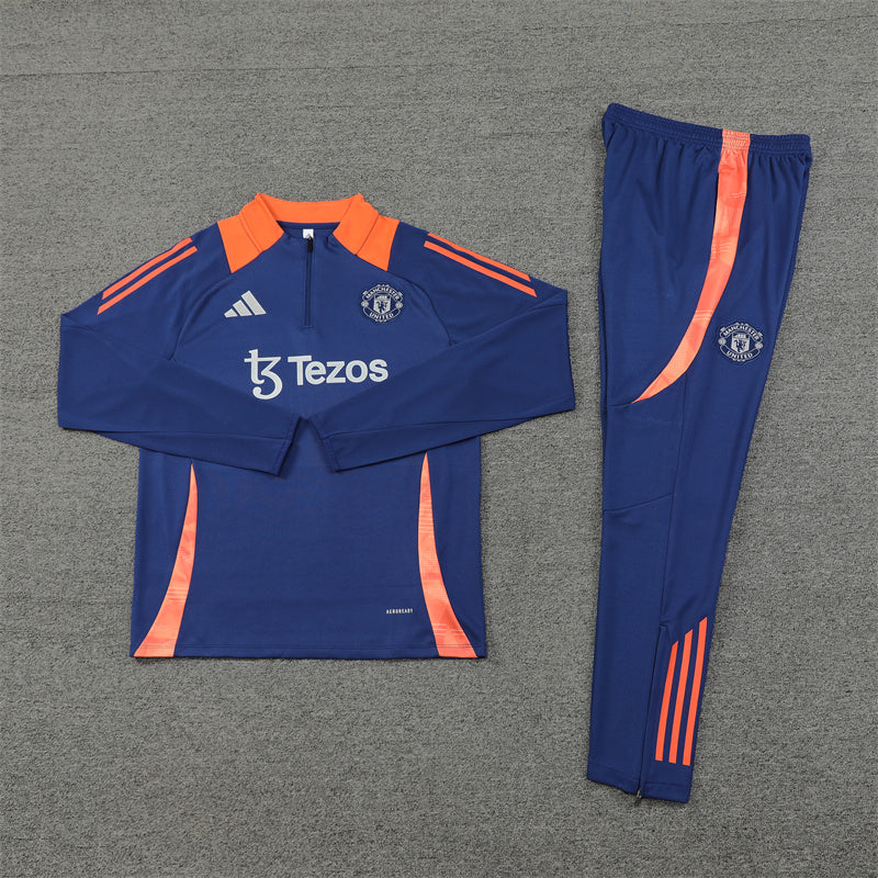 Buzo Completo Manchester United Azul Naranjo