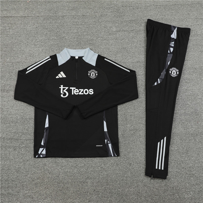 Buzo Completo Manchester United Negro Blanco