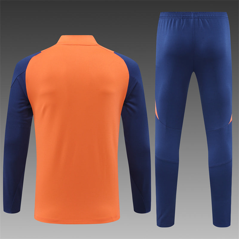 Buzo Completo Manchester United Naranja Azul