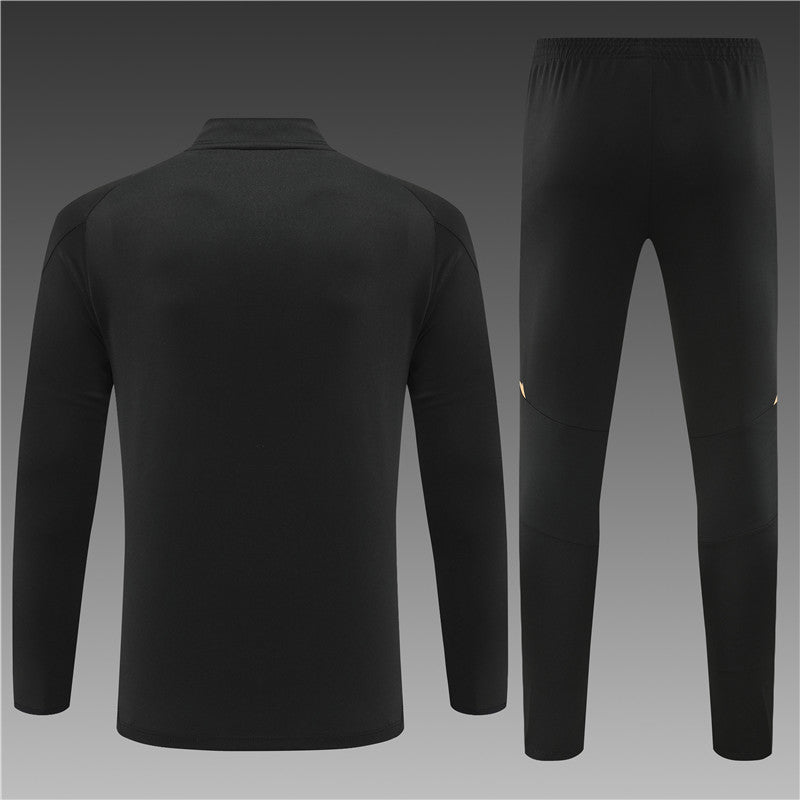 Buzo Completo Real Madrid Negro Dorado