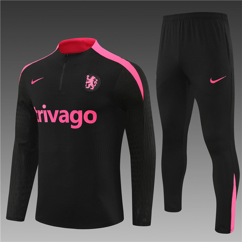 Buzo Completo Chelsea Negro Rosado