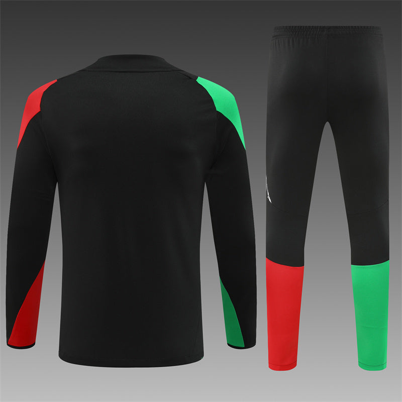 Buzo Completo con Cierre Arsenal Negro Rojo y Verde