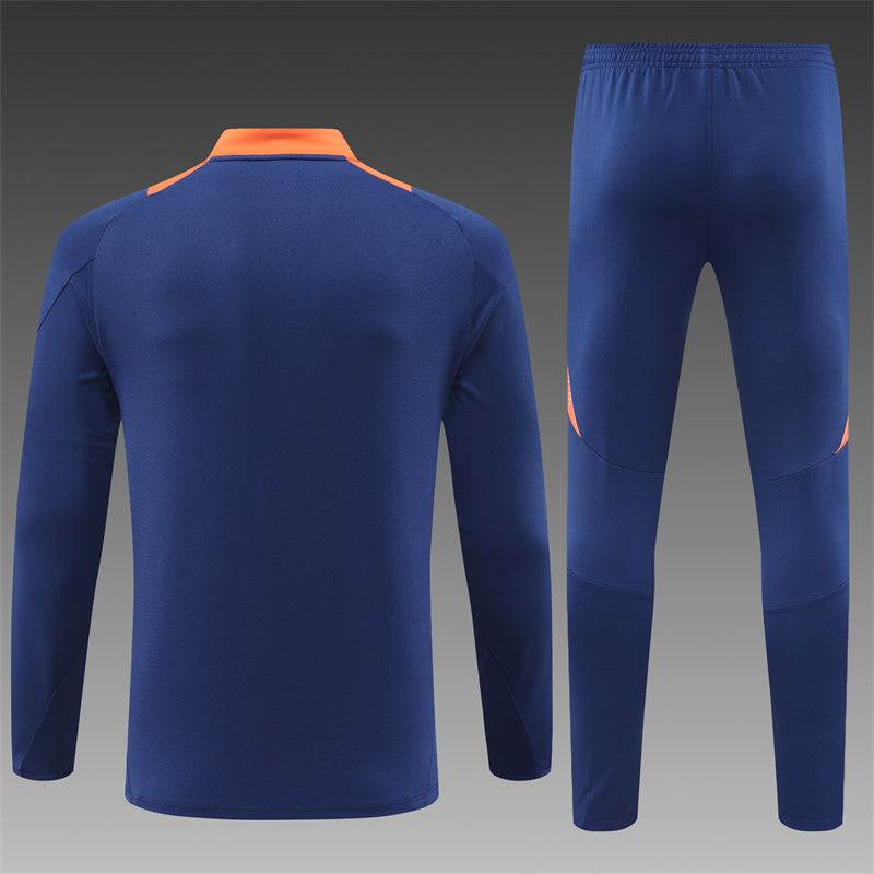 Buzo Completo Manchester United Azul Naranjo