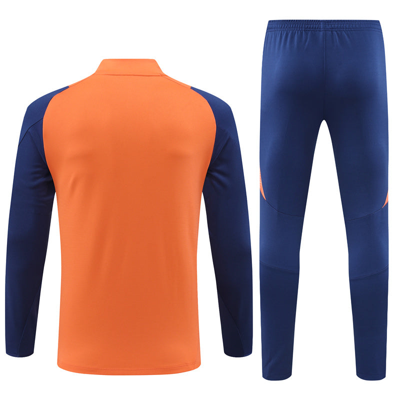 Buzo Completo Manchester United Naranja Azul