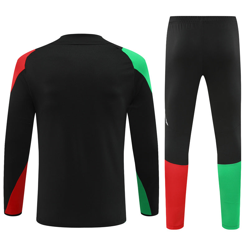 Buzo Completo con Cierre Arsenal Negro Rojo y Verde