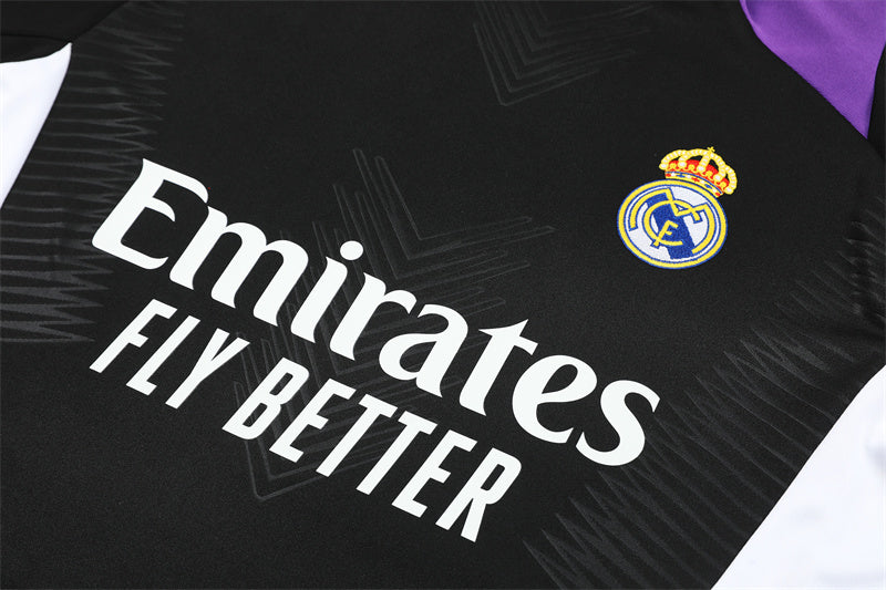 Buzo Completo Real Madrid Negro Morado