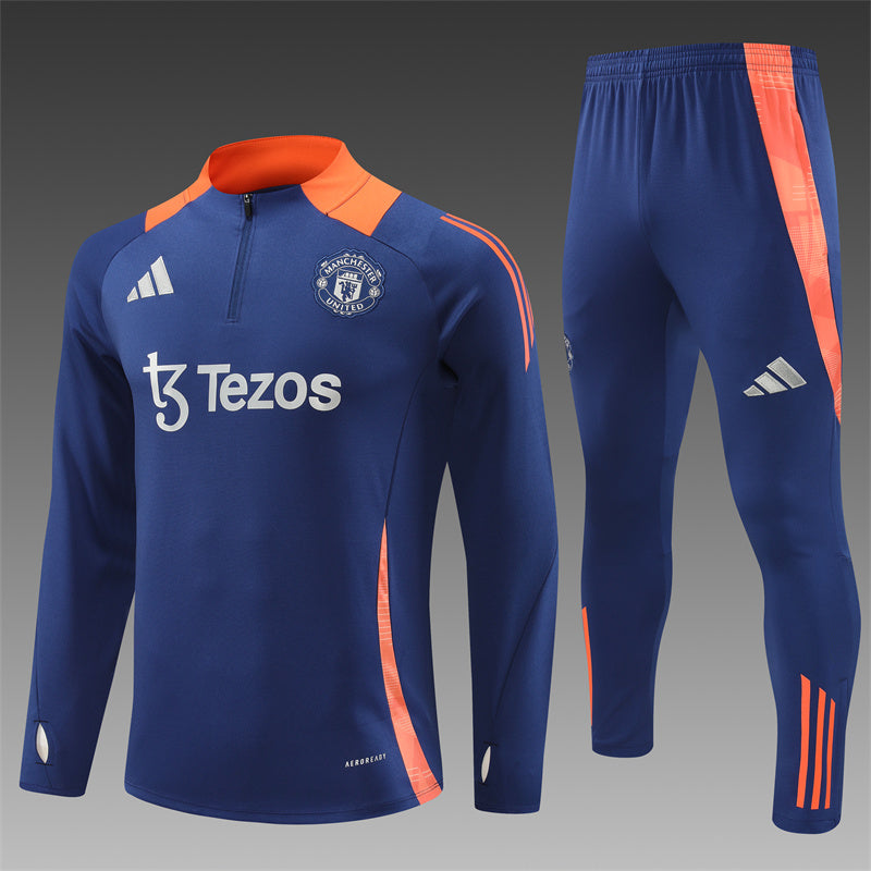 Buzo Completo Manchester United Azul Naranjo