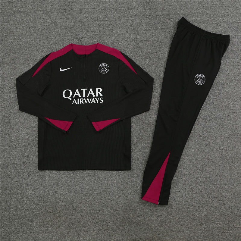 Buzo Completo PSG Negro Burdeo