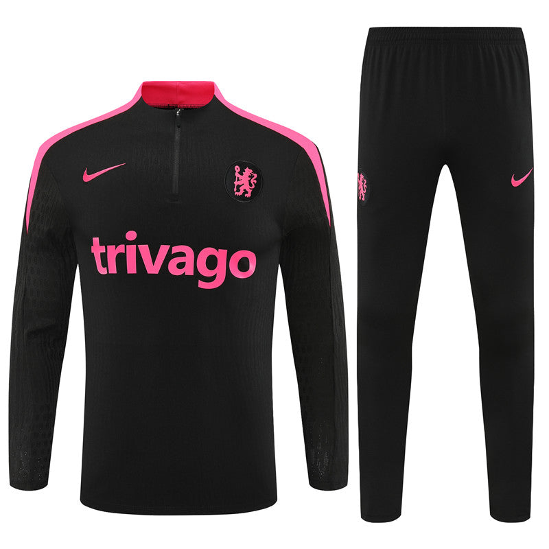 Buzo Completo Chelsea Negro Rosado