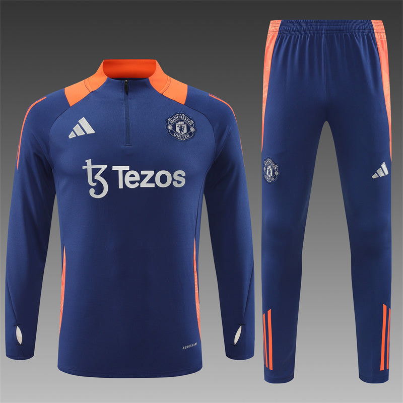 Buzo Completo Manchester United Azul Naranjo