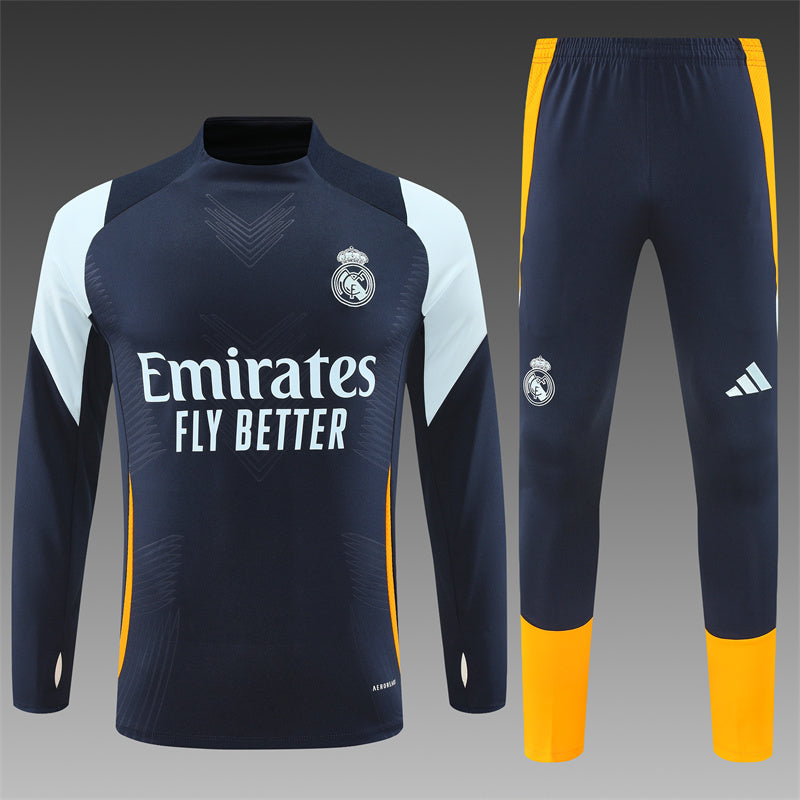 Buzo Completo Real Madrid Azul Diseño Blanco
