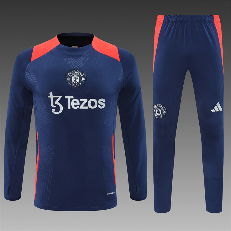 Buzo Completo Manchester United Azul Rojo