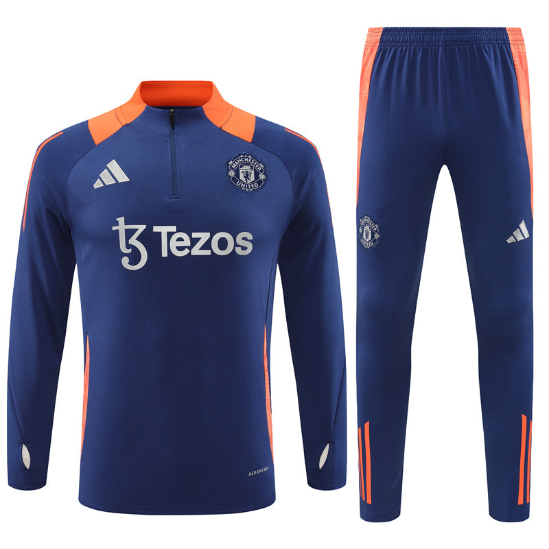 Buzo Completo Manchester United Azul Naranjo