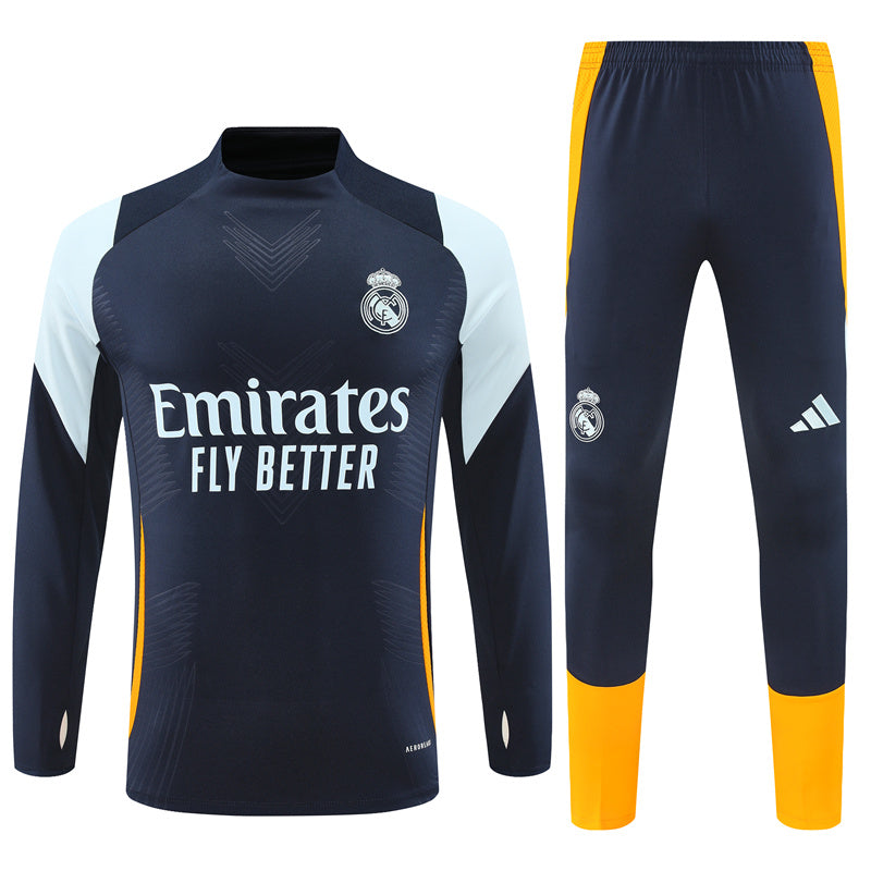 Buzo Completo Real Madrid Azul Diseño Blanco
