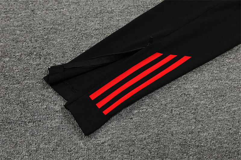 Buzo Completo Manchester United Negro Rojo Detalles