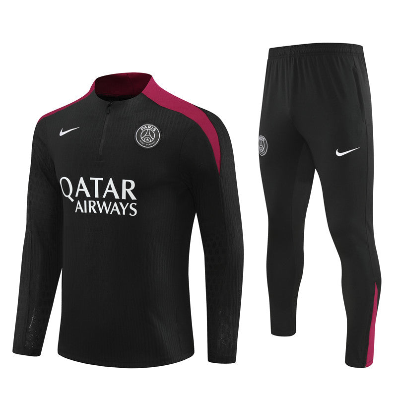 Buzo Completo PSG Negro Burdeo