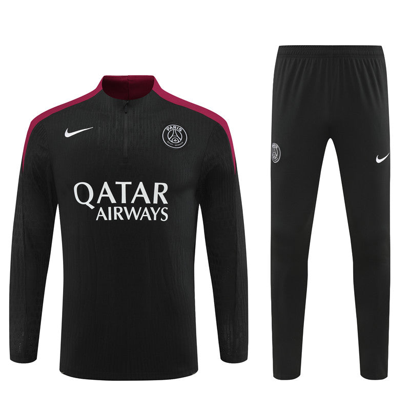 Buzo Completo PSG Negro Burdeo