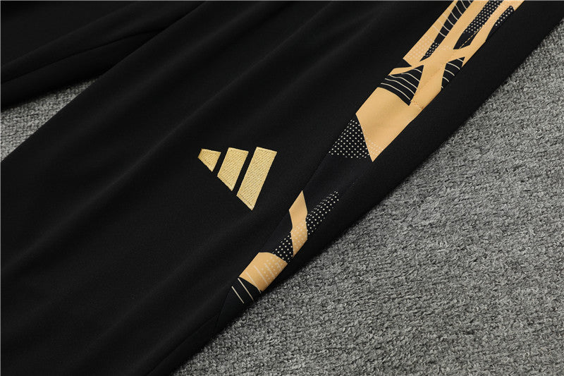 Buzo Completo Real Madrid Negro Dorado
