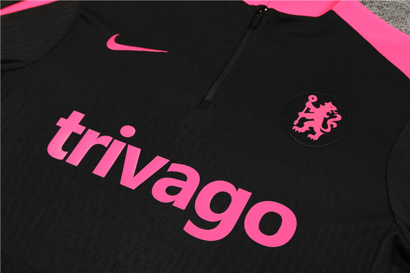 Buzo Completo Chelsea Negro Rosado