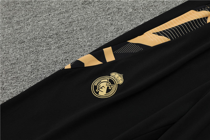 Buzo Completo Real Madrid Negro Dorado