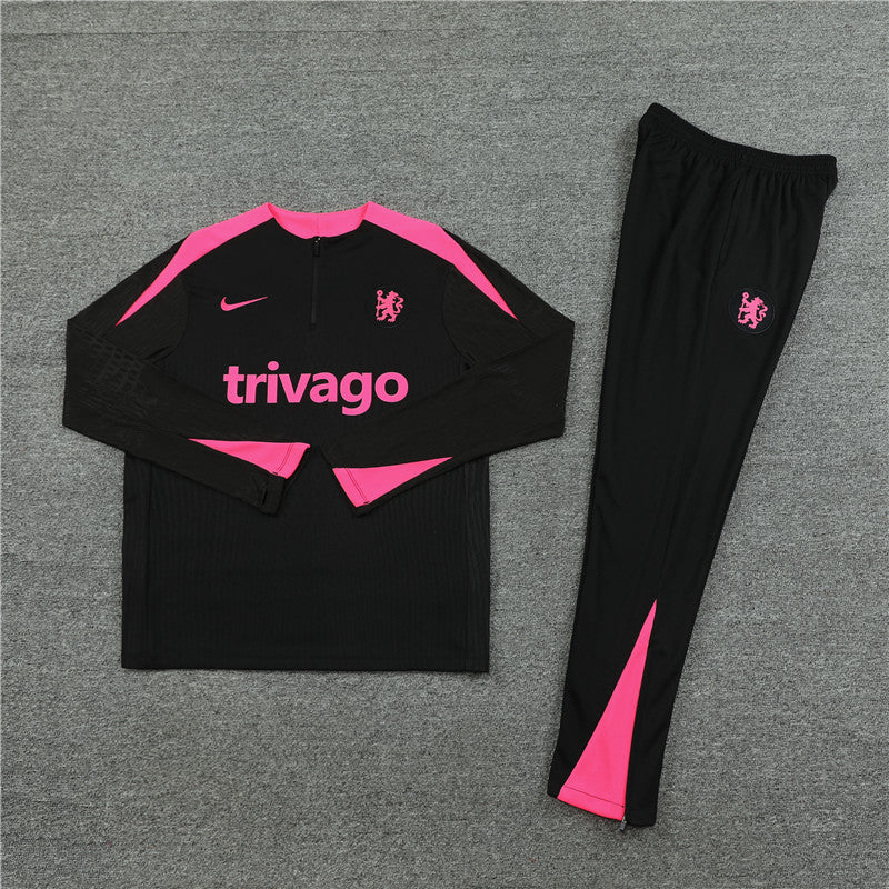 Buzo Completo Chelsea Negro Rosado