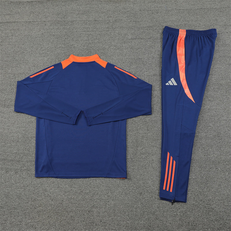 Buzo Completo Manchester United Azul Naranjo