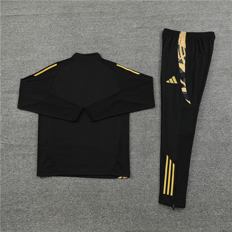 Buzo Completo Real Madrid Negro Dorado