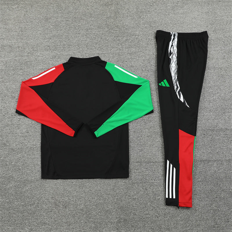 Buzo Completo con Cierre Arsenal Negro Rojo y Verde