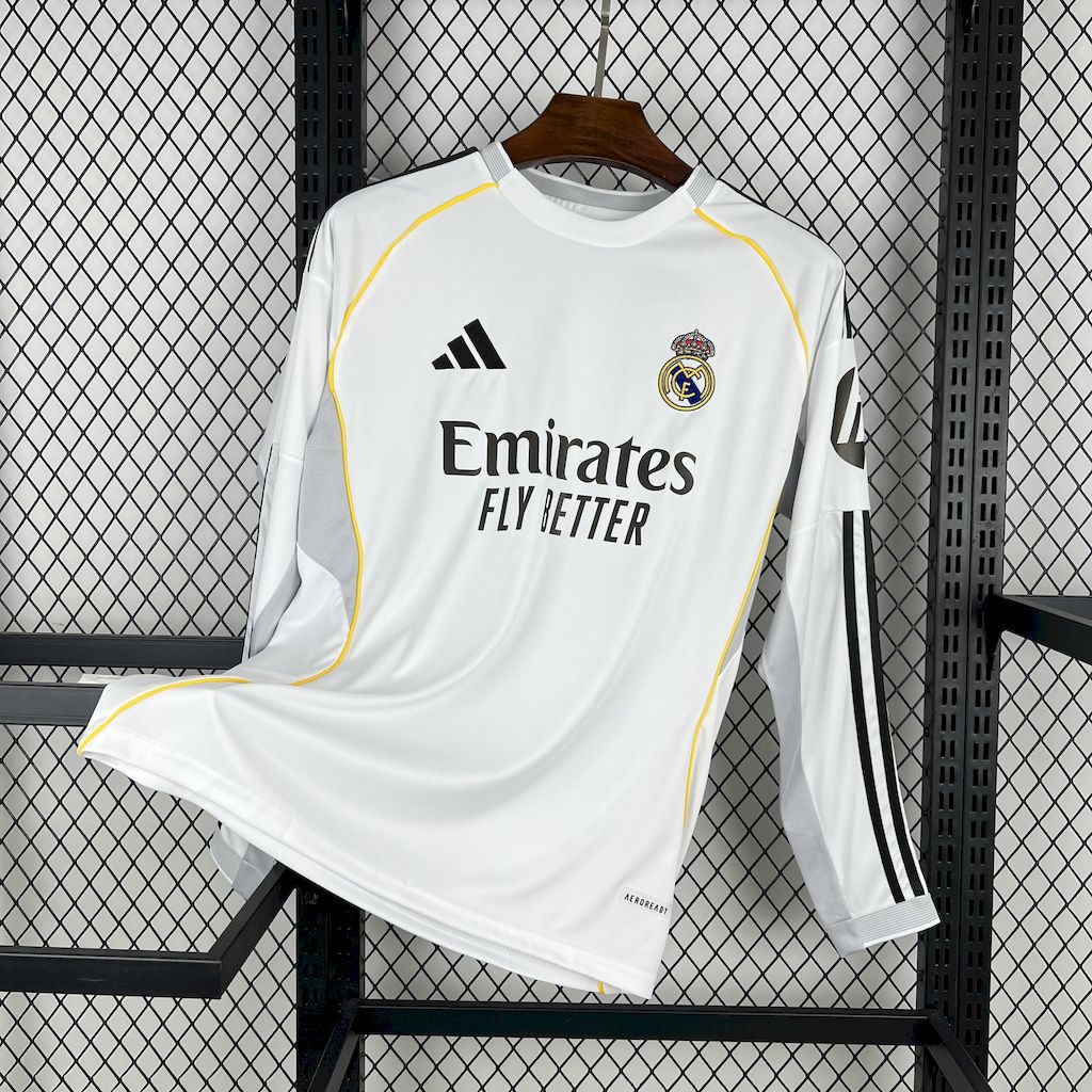 Real Madrid Manga Larga Local 2025/26 Versión Fan