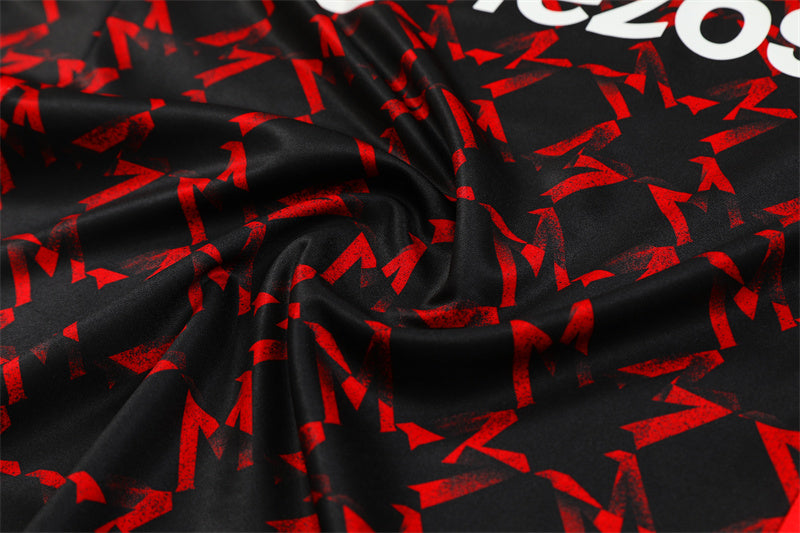 Buzo Completo Manchester United Negro Rojo Detalles