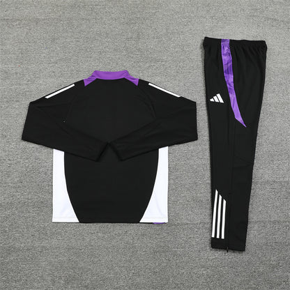 Buzo Completo con Cierre Real Madrid Negro Morado