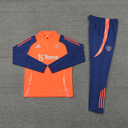 Buzo Completo Manchester United Naranja Azul