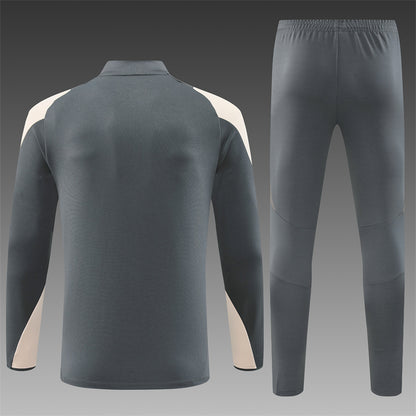 Buzo Completo Real Madrid Crema Diseño Gris