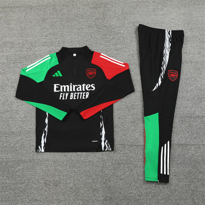 Buzo Completo con Cierre Arsenal Negro Rojo y Verde