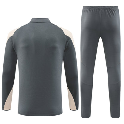 Buzo Completo Real Madrid Crema Diseño Gris