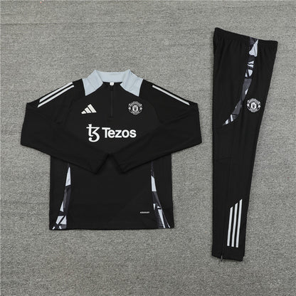 Buzo Completo Manchester United Negro Blanco