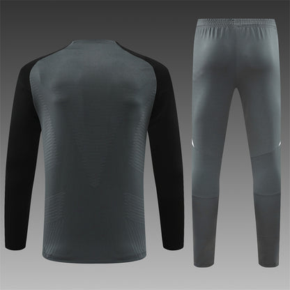 Buzo Completo Manchester United Gris Diseño Rojo