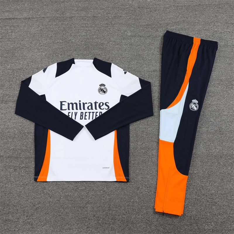 Buzo Completo Real Madrid Blanco Diseño Azul