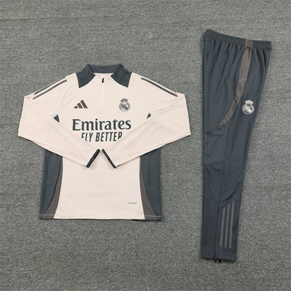 Buzo Completo Real Madrid Crema Con Cierre