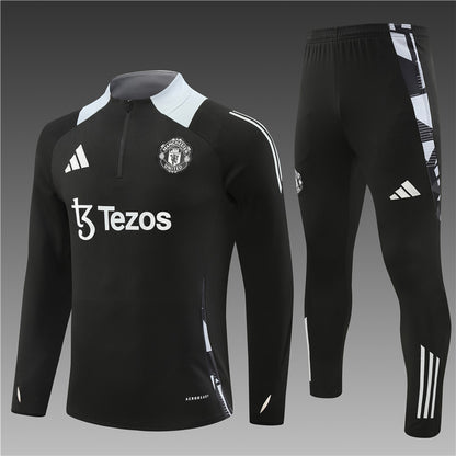 Buzo Completo Manchester United Negro Blanco