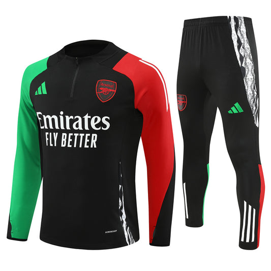 Buzo Completo con Cierre Arsenal Negro Rojo y Verde
