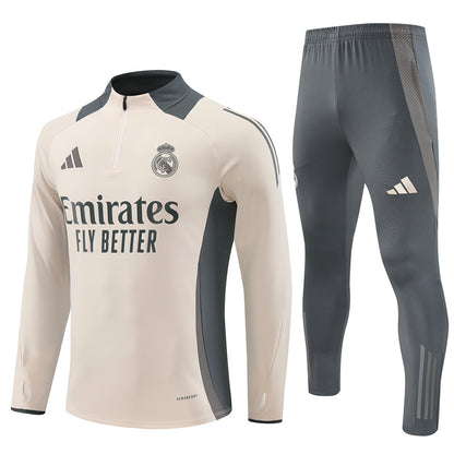Buzo Completo Real Madrid Crema Con Cierre