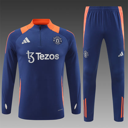 Buzo Completo Manchester United Azul Naranjo