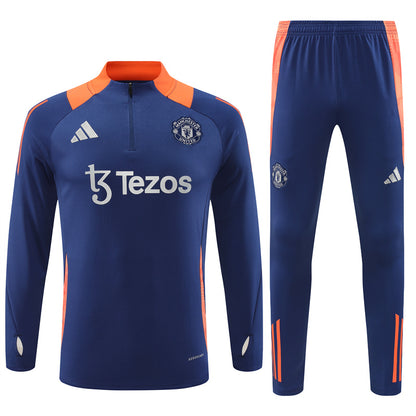 Buzo Completo Manchester United Azul Naranjo