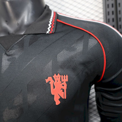 Manchester United Manga Larga Edición Especial Negro 2025/26 Versión Jugador